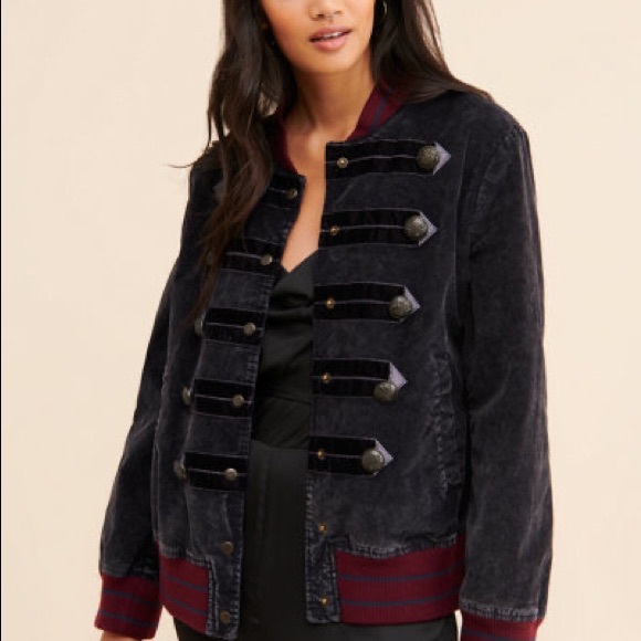 Free People Atlas Corduroy Military Bomber Jacket - Picture 5 of 12